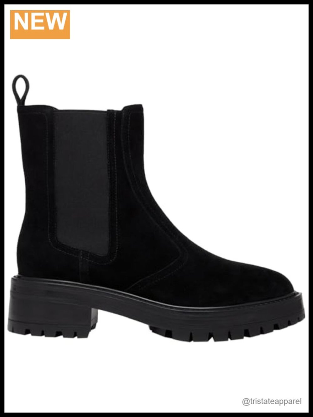 PAIGE Bowie Suede Ankle Boot Leather Lug Sole